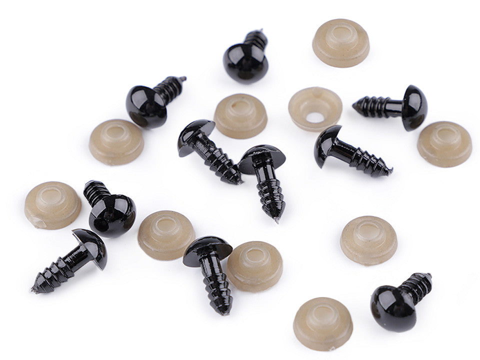 Fekete biztonsági szem 10 mm (10 pár)
