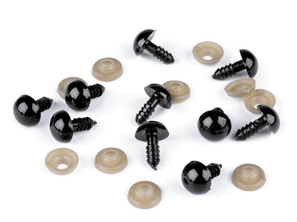 Fekete biztonsági szem – 12 mm (10 pár)
