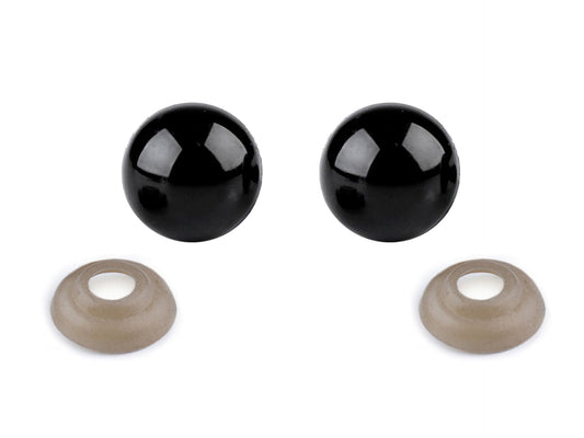 Fekete biztonsági szem – 12 mm (10 pár)