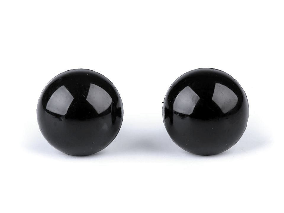 Fekete biztonsági szem – 12 mm (10 pár)