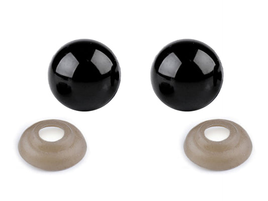 Fekete biztonsági szem 16 mm (10 pár)