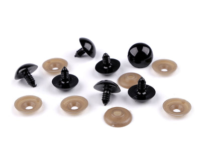 Fekete biztonsági szem 20 mm (10 pár)