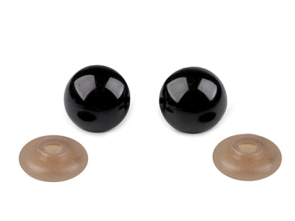 Fekete biztonsági szem 20 mm (10 pár)