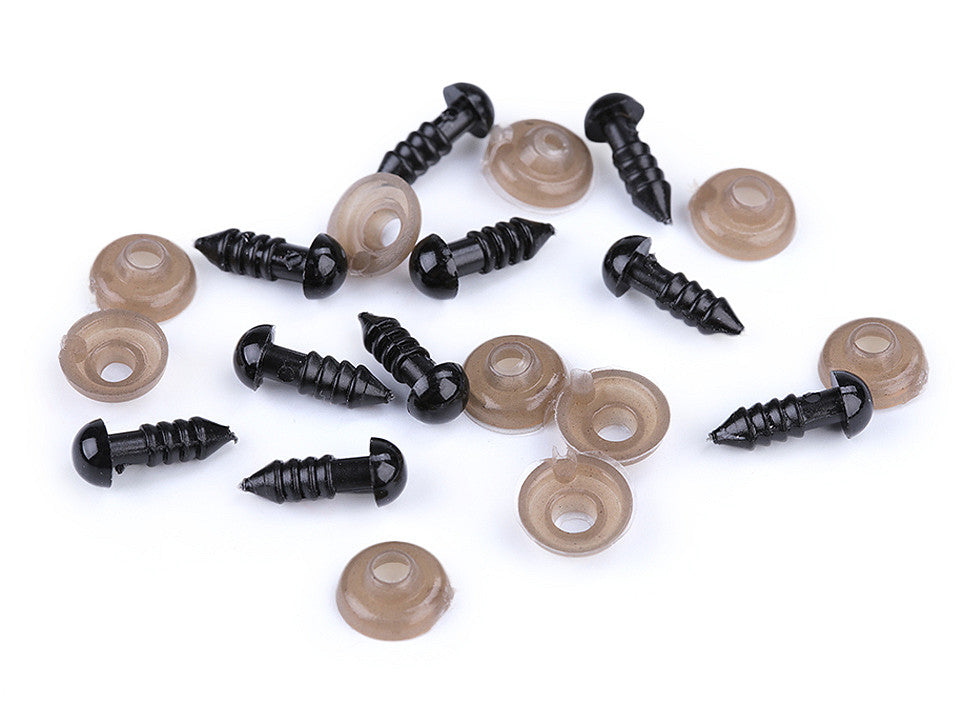 Fekete biztonsági szem 6 mm (10 pár)