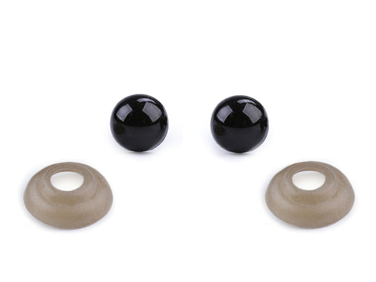 Fekete biztonsági szem 6 mm (10 pár)