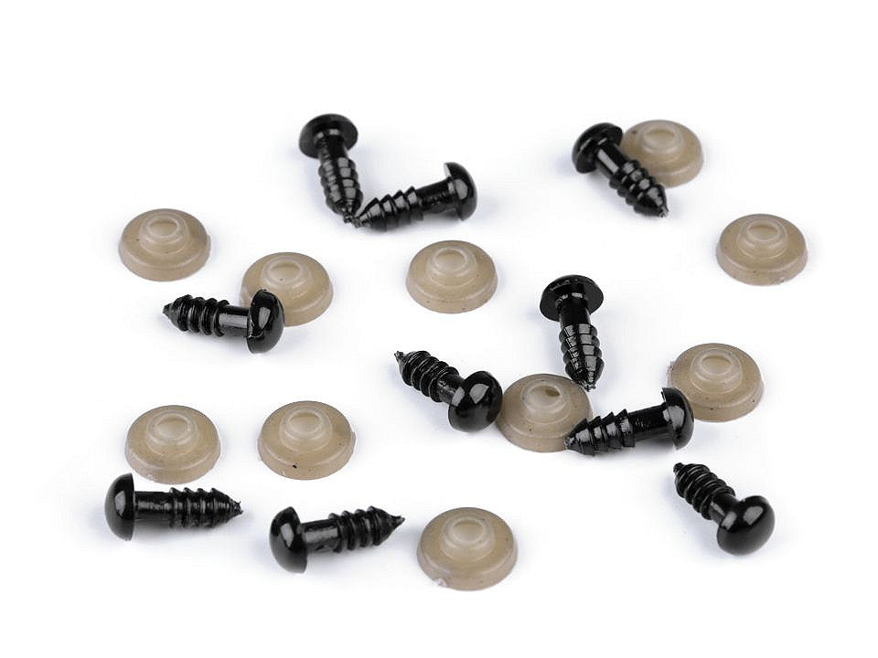 Fekete biztonsági szem 8 mm (10 pár)
