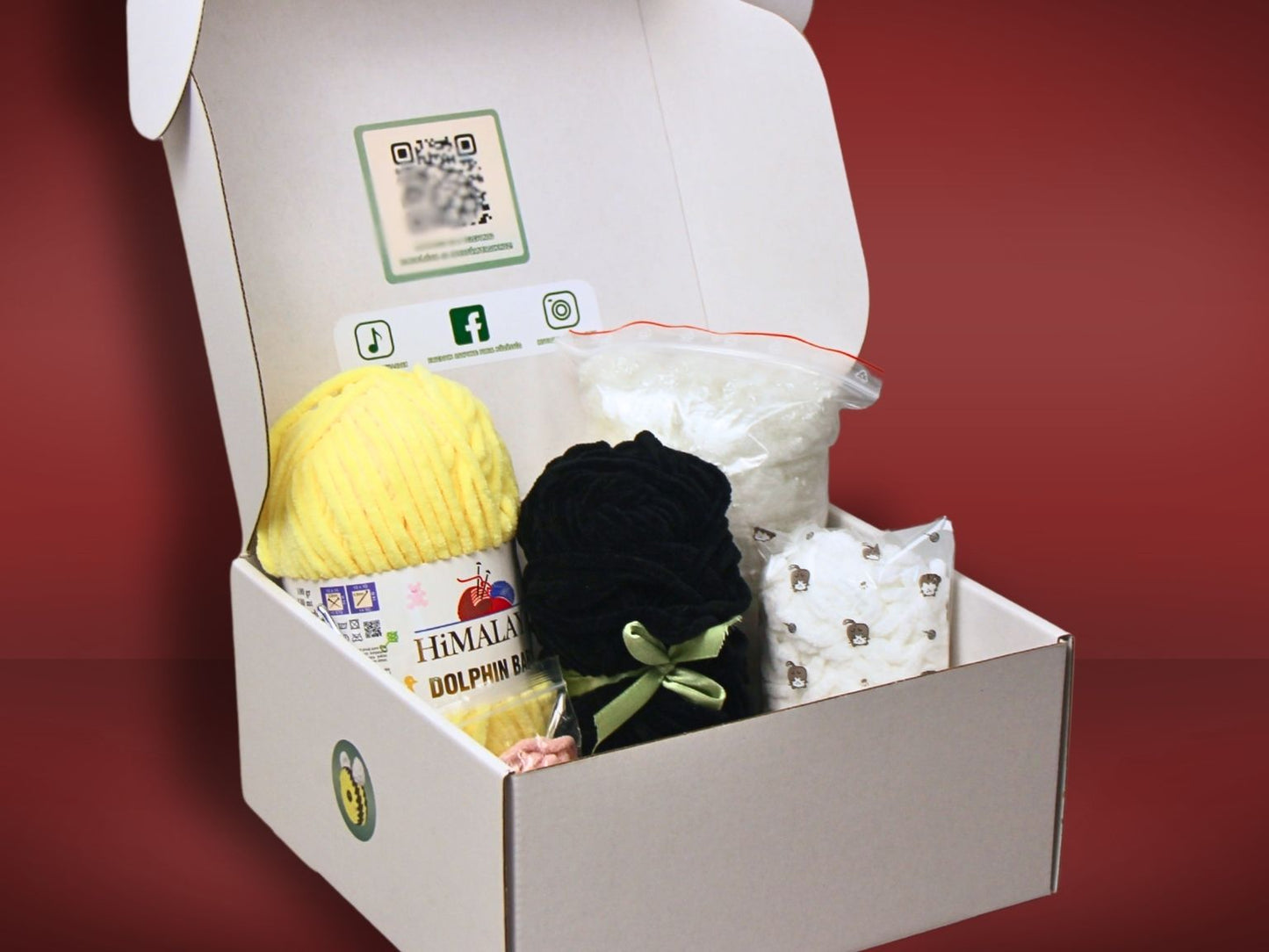 horgolt méhecske készlet doboz tartalma