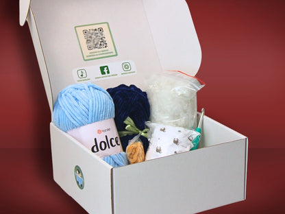 horgolt pingvin készlet doboz tartalma