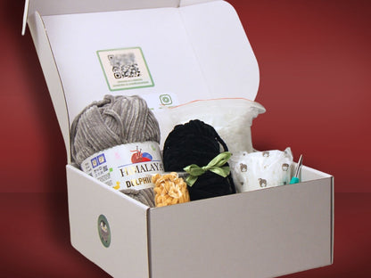 horgolt pingvin készlet doboz tartalma szürke