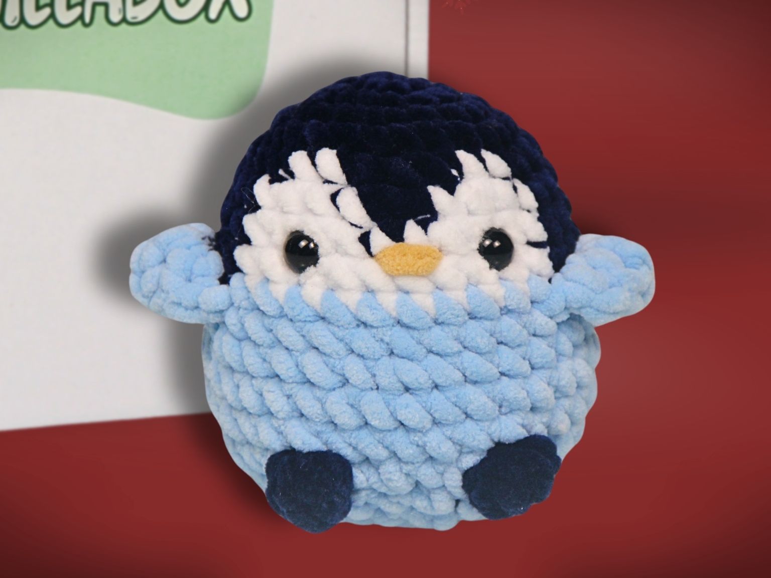 horgolt pingvin plüss amigurumi